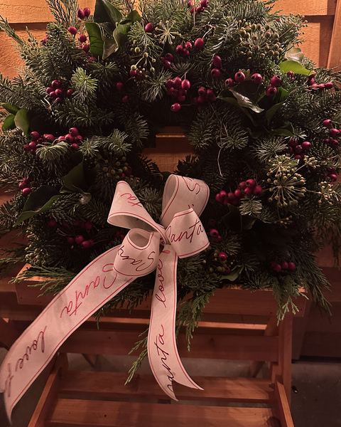 Blush & Berry spruce Christmas wreath